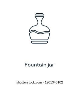 Fountain jar concept line icon. Linear Fountain jar concept outline symbol design. This simple element illustration can be used for web and mobile UI/UX.