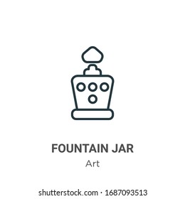 Fountain jar outline vector icon. Thin line black fountain jar icon, flat vector simple element illustration from editable art concept isolated stroke on white background