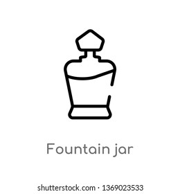 fountain jar vector line icon. Simple element illustration. fountain jar outline icon from woman clothing concept. Can be used for web and mobile