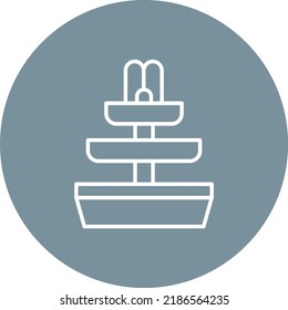 Fountain line circle icon vector image. Can also be used for web apps, mobile apps and print media.