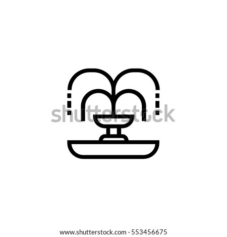 Fountain line icon, park fountain