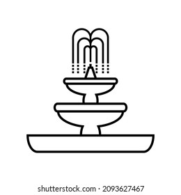 Fountain line icon, vector logo isolated on white background