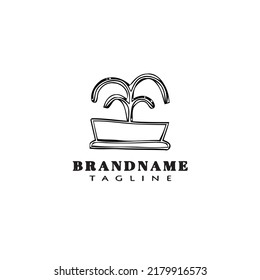fountain logo cartoon template icon modern vector illustration