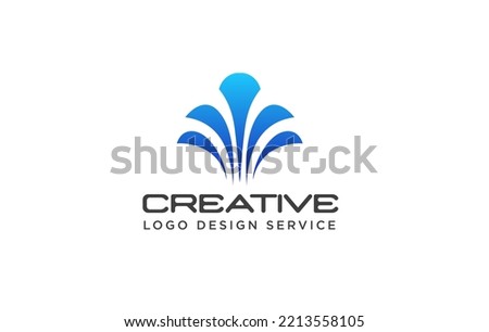Fountain logo or waterfall logo design