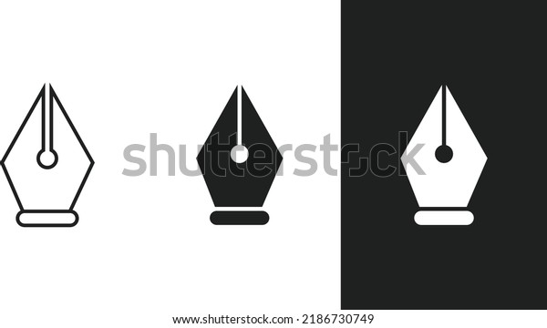 Fountain Metal Ink Pen Icons 3 Stock Vector (Royalty Free) 2186730749 ...