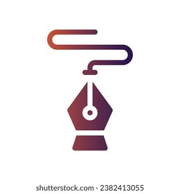 fountain pen -13flat gradient icon logo for website, application, printing, document, poster design, etc, Suitable for web Design,Logo,App