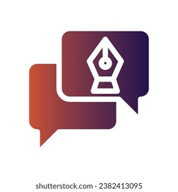 fountain pen -22flat gradient icon logo for website, application, printing, document, poster design, etc, Suitable for web Design,Logo,App