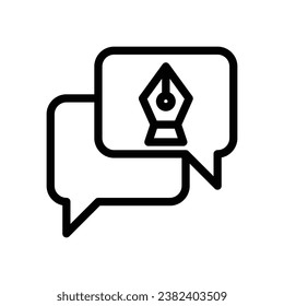 fountain pen -22line icon logo for website, application, printing, document, poster design, etc, Suitable for web Design,Logo,App