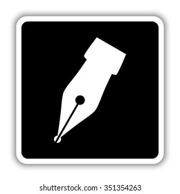 Fountain pen - black vector icon