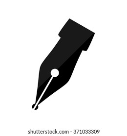 Fountain pen  - black vector icon