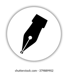 Fountain pen  - black vector icon