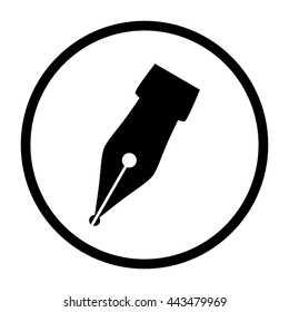 Fountain pen  - black vector icon