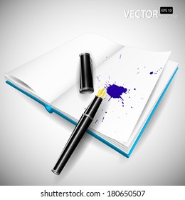 Fountain pen and a blot