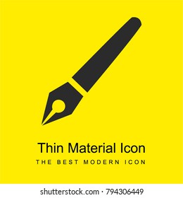 Fountain pen bright yellow material minimal icon or logo design