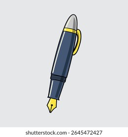 A Fountain Pen cartoon illustration isolated on a light background