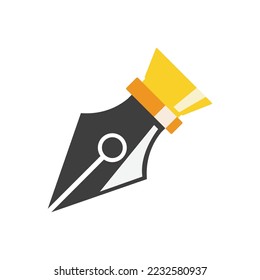 fountain pen of color style design vector template