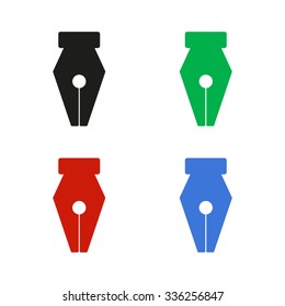 Fountain pen - color vector icon