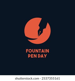 Fountain Pen day. Flat design vector. Fountain pen icon. Eps 10.