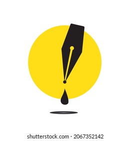 Concepto de icono de diseño de pluma de fuente