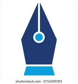 Estilo de ícone azul plano da caneta da fonte