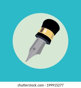 fountain pen flat design