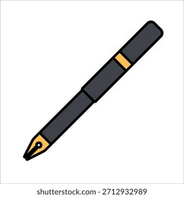 Fountain Pen Flat Design Stil Schreibgerät symbolisiert formale Noten ideal für Dokumentation und Design Anmerkungen.