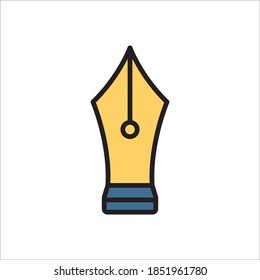 Fountain Pen Flat Icon Vector Logo Template Illustration