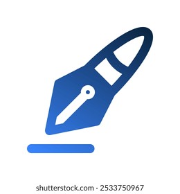 Fountain pen gradient fill icons. office icon symbol for presentations and documents.