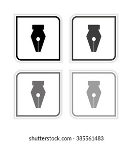 Fountain pen  - grayscale vector icon