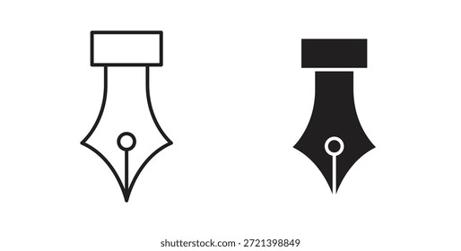 Fountain pen icon concept set. Simple icon collection