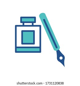 fountain pen icon design, flat style trendy collection