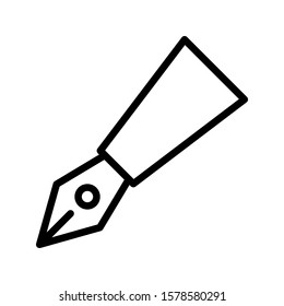 Fountain pen icon design template, outlined style, editable stroke