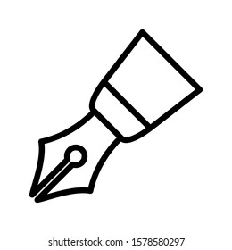 Fountain pen icon design template, outlined style, editable stroke