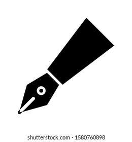 Fountain pen icon design template, glyph style, flat vector