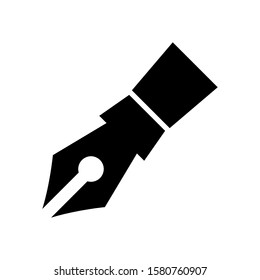 Fountain pen icon design template, glyph style, flat vector