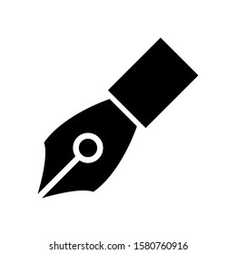 Fountain pen icon design template, glyph style, flat vector