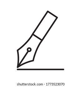 Fountain Pen Icon Design Vector Template Illustration . Flat Icon