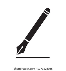 Fountain Pen Icon Design Vector Template Illustration . Flat Icon