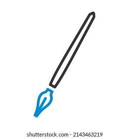 Symbol des Füllfeders. Bearbeitbare, fette Rahmenlinie mit Farbfülldesign. Vektorgrafik.