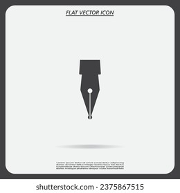 Fountain pen icon, flat design