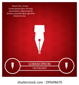 Fountain pen icon, flat design