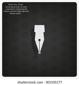 Fountain pen icon, flat design