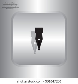 Fountain pen icon, flat design