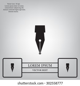 Fountain pen icon, flat design