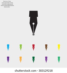 Fountain pen icon, flat design