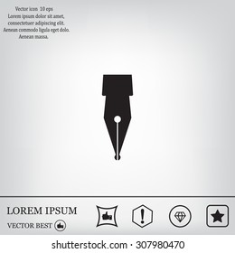Fountain pen icon, flat design