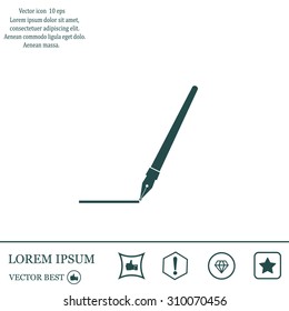 Fountain pen icon, flat design