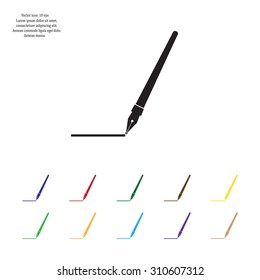 Fountain pen icon, flat design