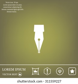 Fountain pen icon, flat design