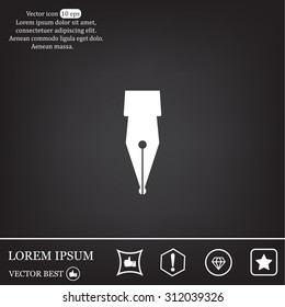 Fountain pen icon, flat design